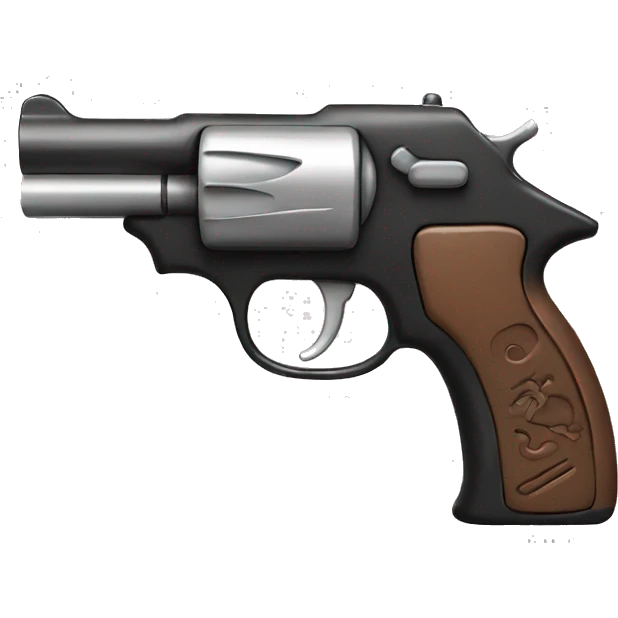 Toy gun with skull emoji