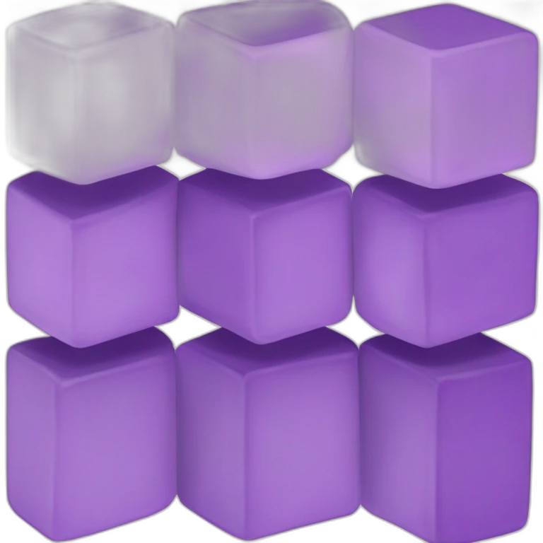 Three purple Parallelepipeds faced to the front. The first must have the letter A, the second the letter K and the third the letter F. the letters must be white and in the middle emoji