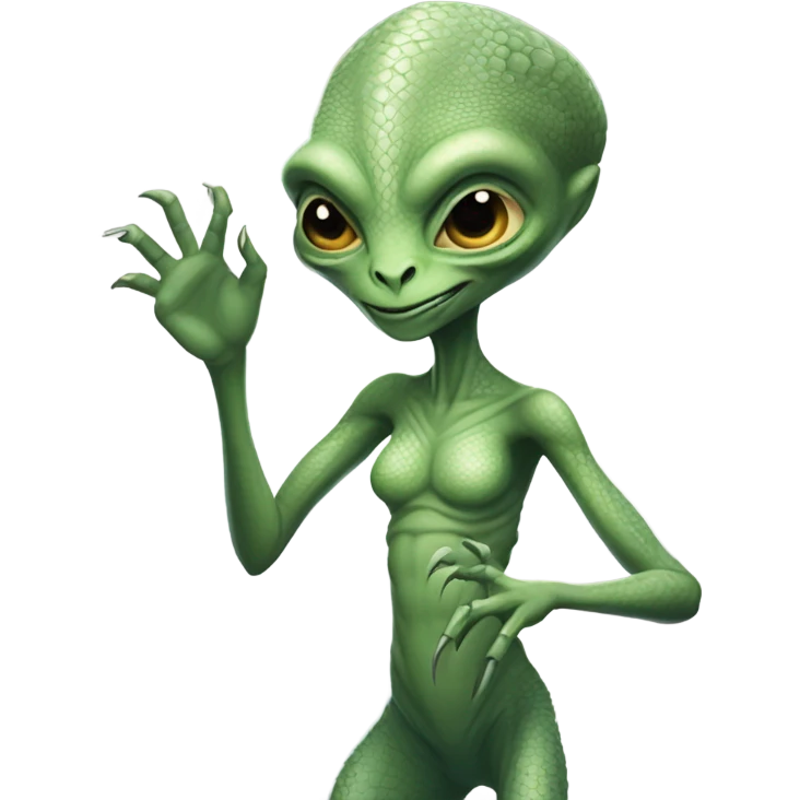a reptilian alien woman full body emoji