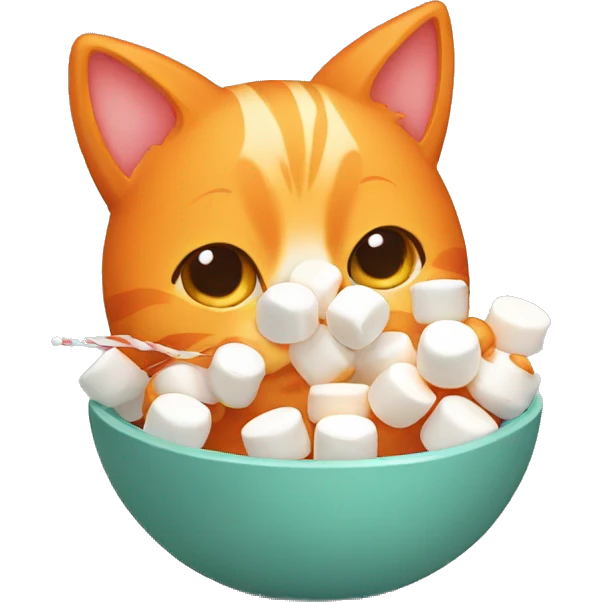 Orange cat eating marshmallows  emoji