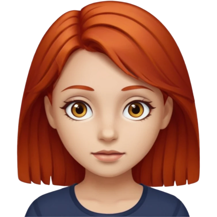 with girl with brown eyes and red hair emoji