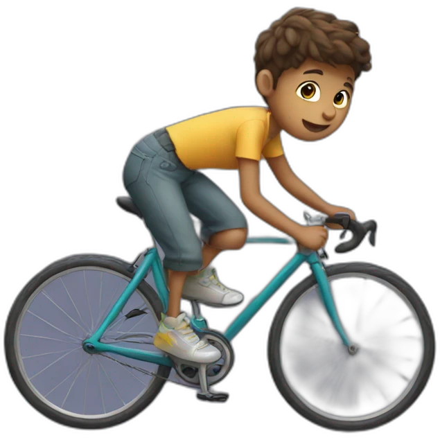 a boy with a bicycle emoji