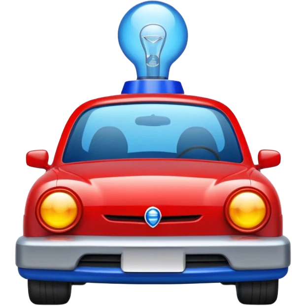 Siren Light on a car top  emoji