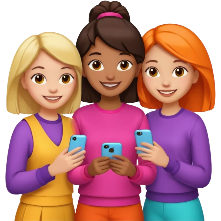۳ دختر درحال صحبت emoji