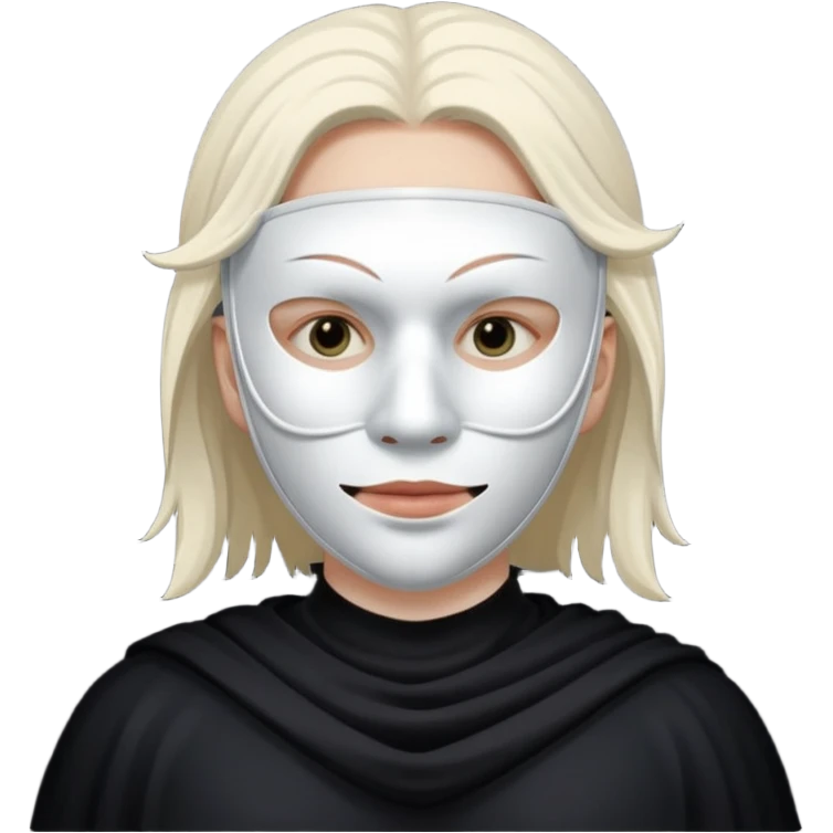 scream in black clothing with white mask emoji
