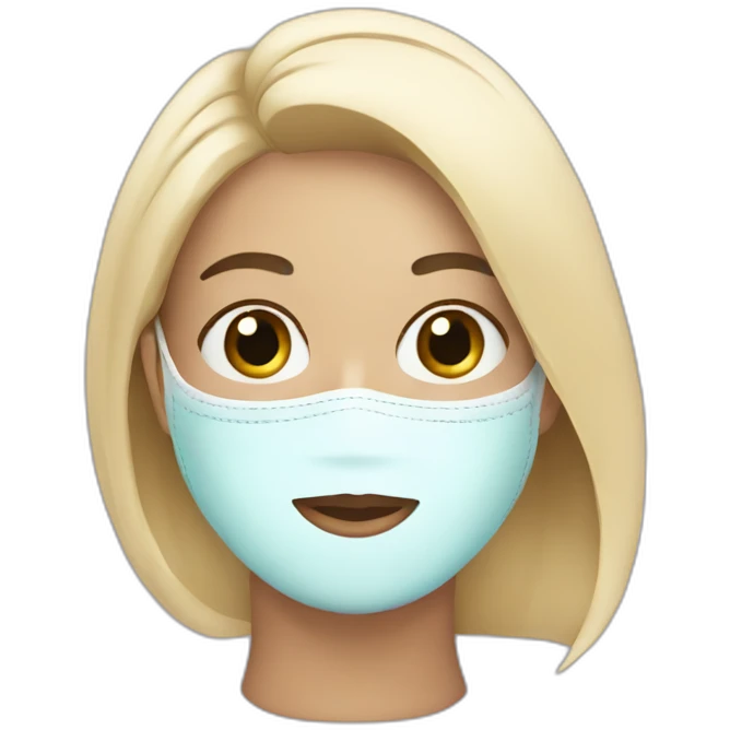 Mujer con mascarilla de skincare emoji