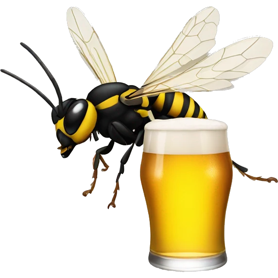 Wasp drinking beer emoji