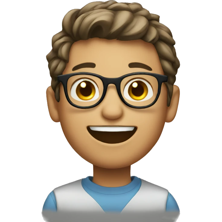 smiling boy in glasses emoji