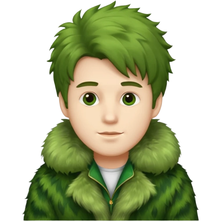 male in green fur coat  emoji