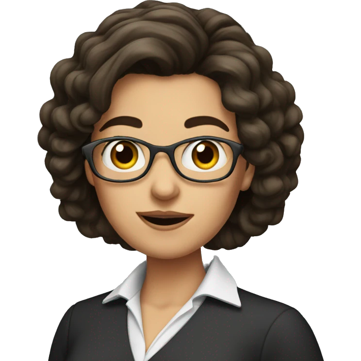 Brunette teacher with crazy eyes  emoji