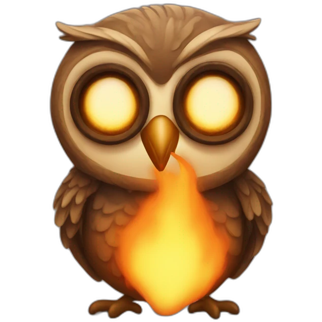 burning funny night owl emoji
