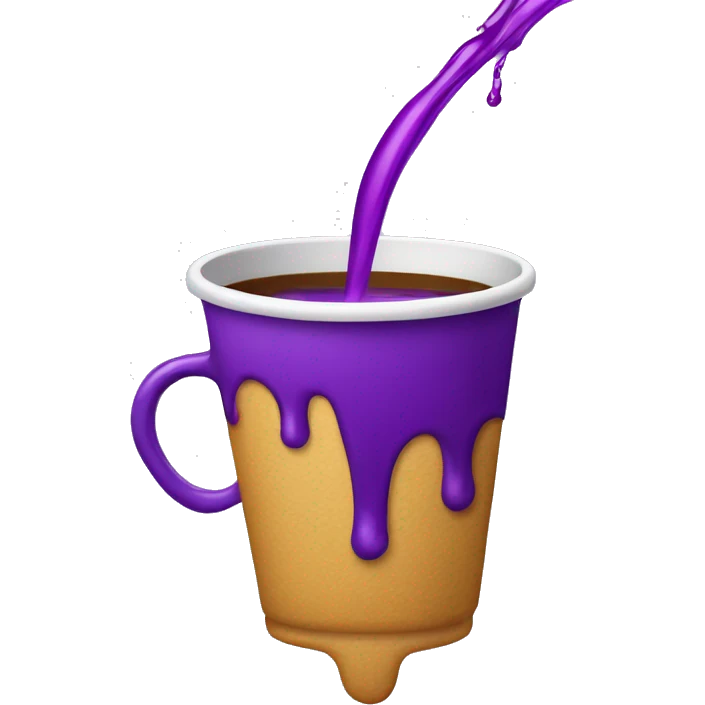 Double cup with purple liquid pouring out emoji