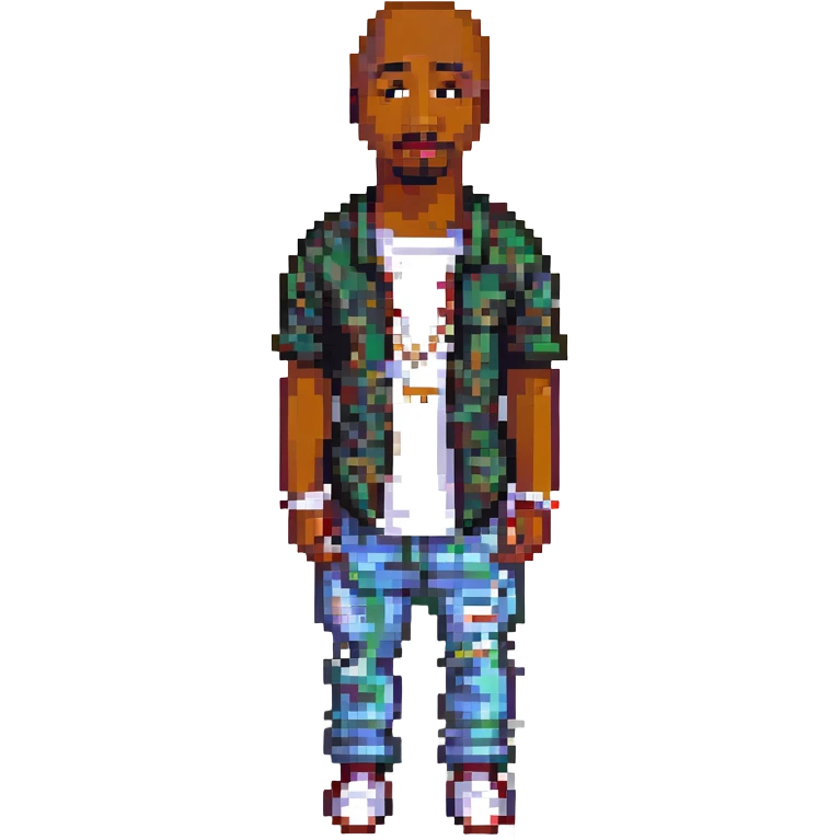 2Pac в полный рост, no background emoji