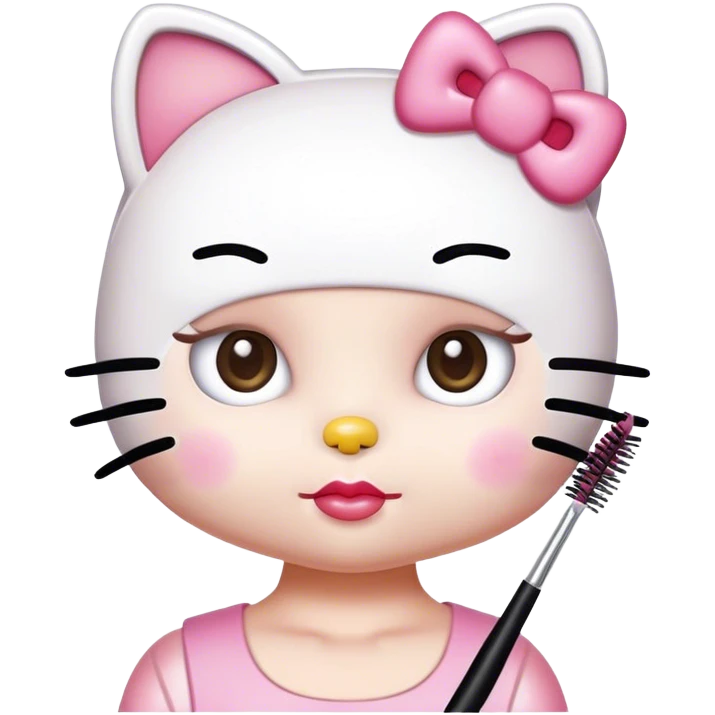 hello kitty with mascara spoolie emoji