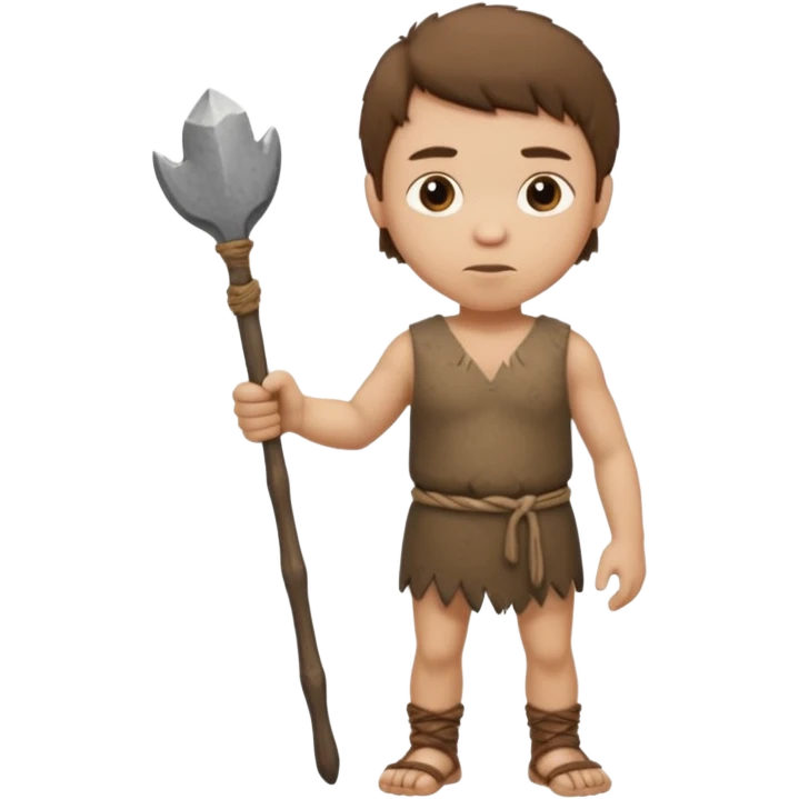 mini stone age man with tool emoji