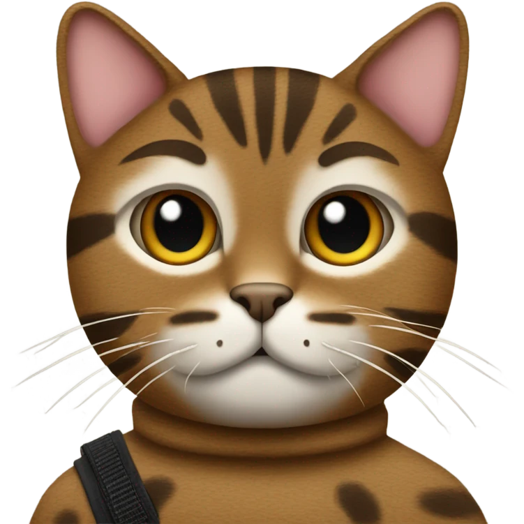 Brown tabby cat with ski mask emoji