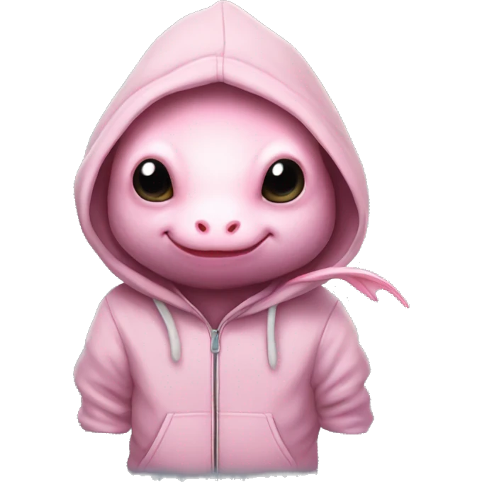 Axolotl wearing a hoodie  emoji