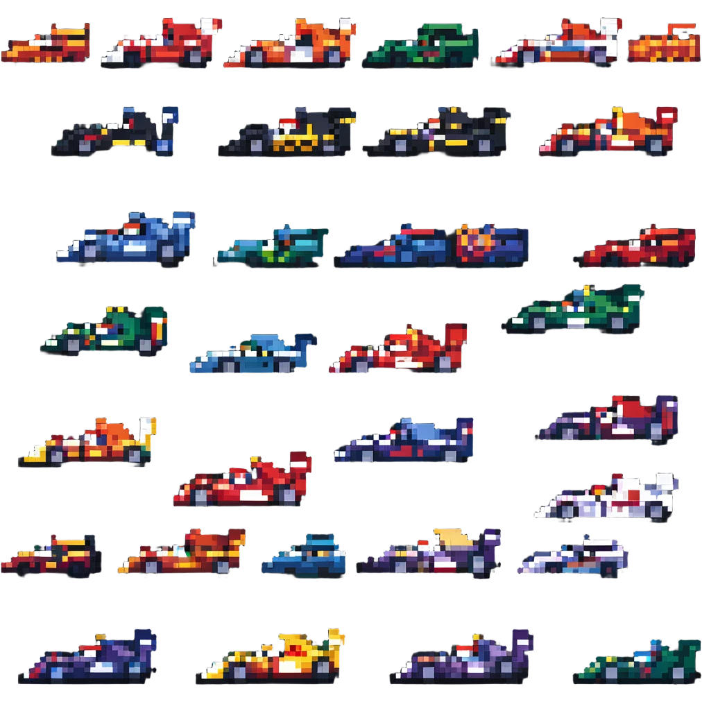 pixel art f1 cars emoji