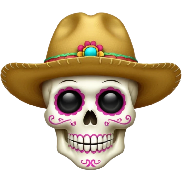 Quiero una calavera con su sombrero emoji
