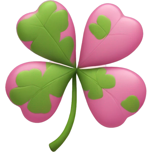 Pink four leaf clover heart  emoji
