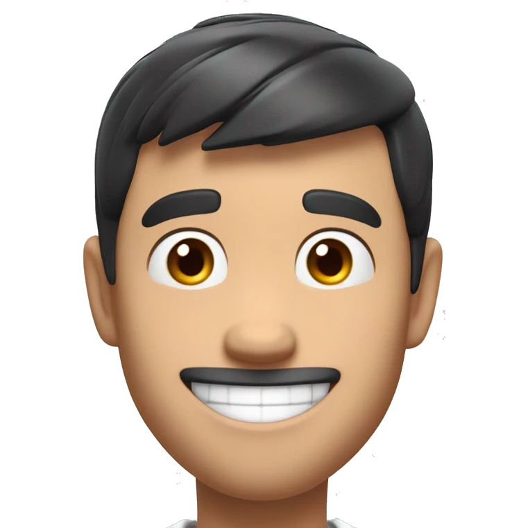 A man, black short hair, smile, Pixar style, clean and white background, 3D cartoon, Amazing detail, Rich and colorful, High detail, Sharp focus, High resolution, 8K, 3D rendering emoji
