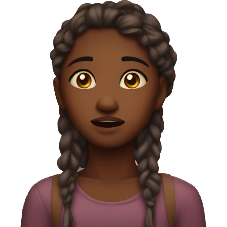 Girl crying by sunset emoji
