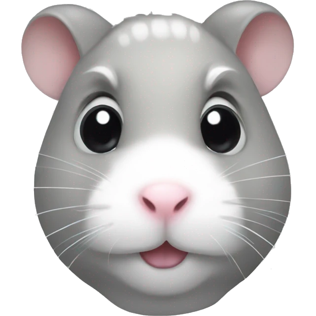 hamster face grey with bow  emoji