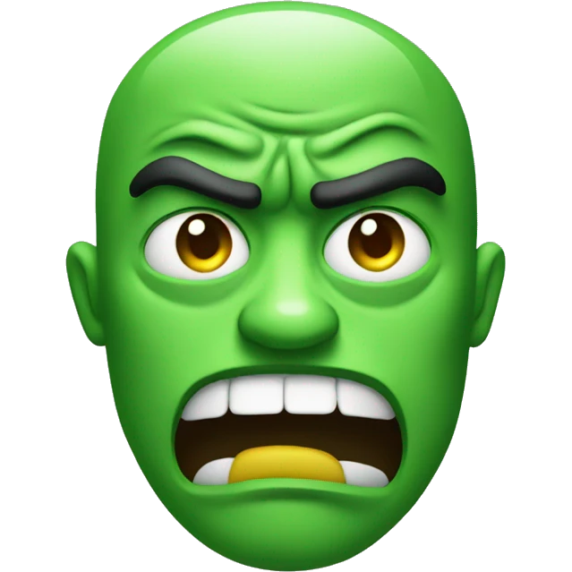 green angry face emoji