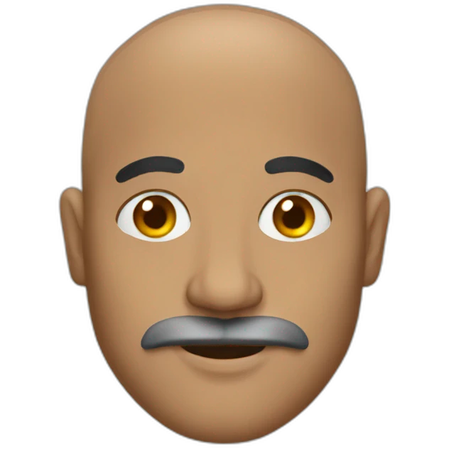 Muslim bald man with mustache emoji
