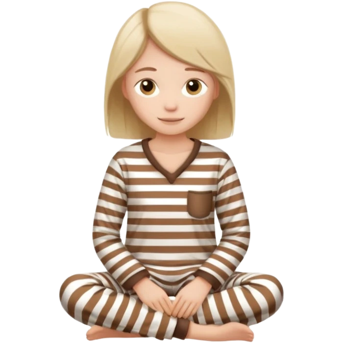 aesthetic scandinavian pyjamas with brown and white stripes emoji
