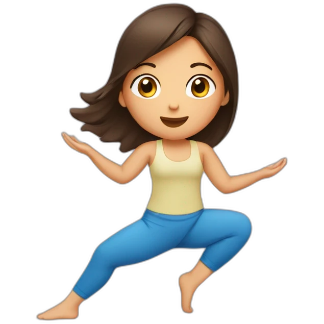 Fille Brune faisant du yoga emoji