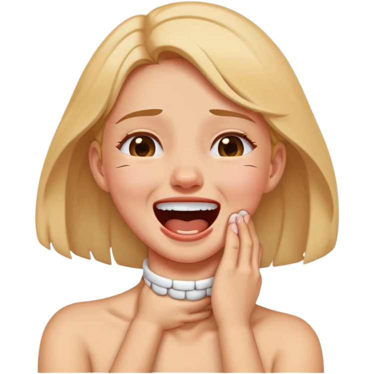 Girl choking neck laughing crying  emoji