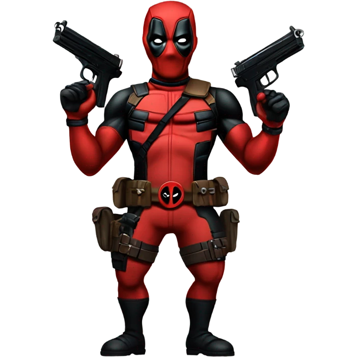 Deadpool wit two guns emoji