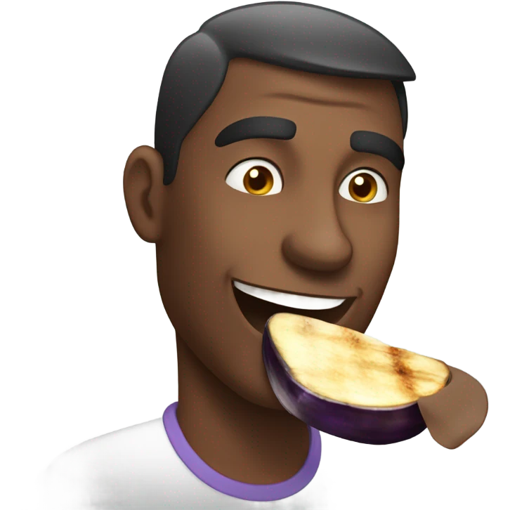 Guy eating eggplant emoji
