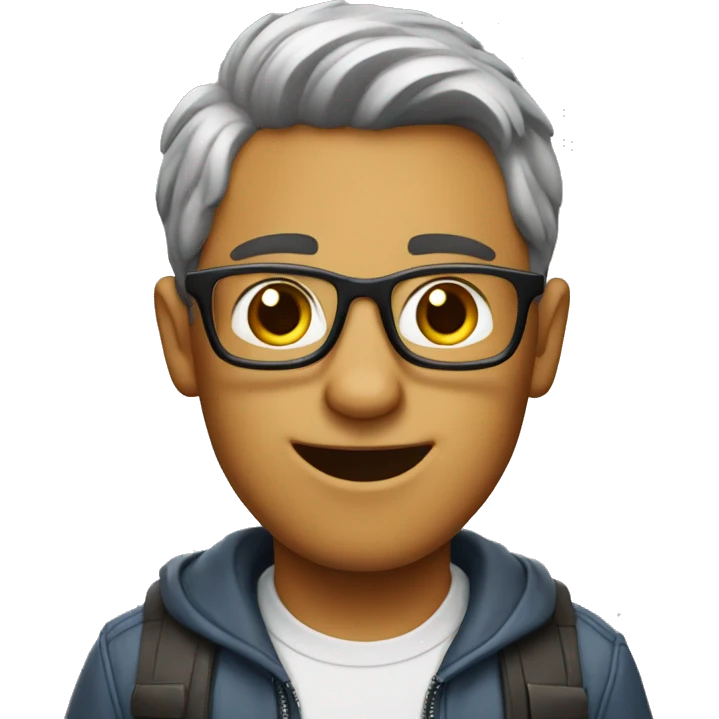 nerd guy like a dog emoji