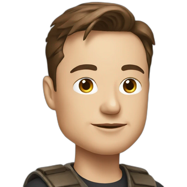 Elon musk wearing a sare emoji
