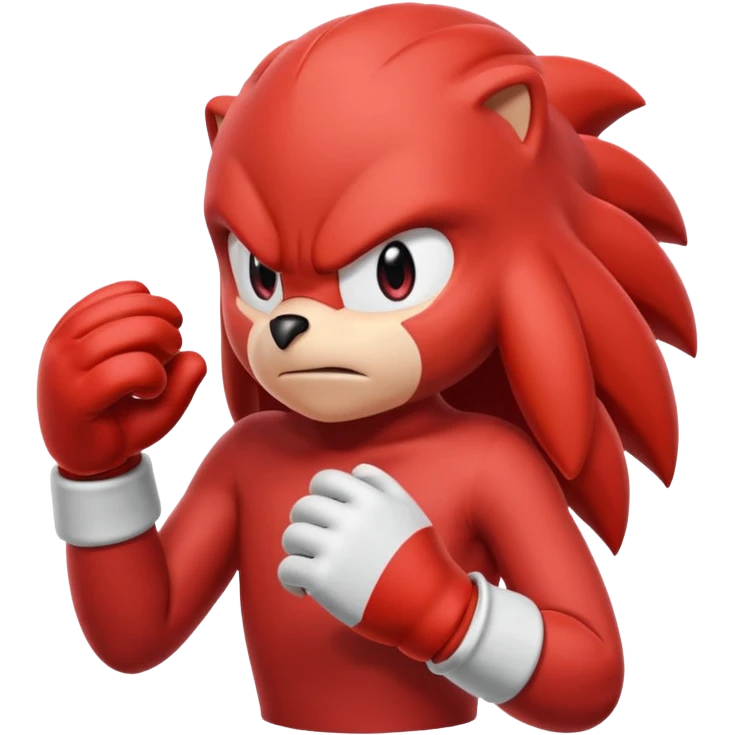 Sonic the hedgehogs friend knuckles a red animal with peach arms and white gloves emoji