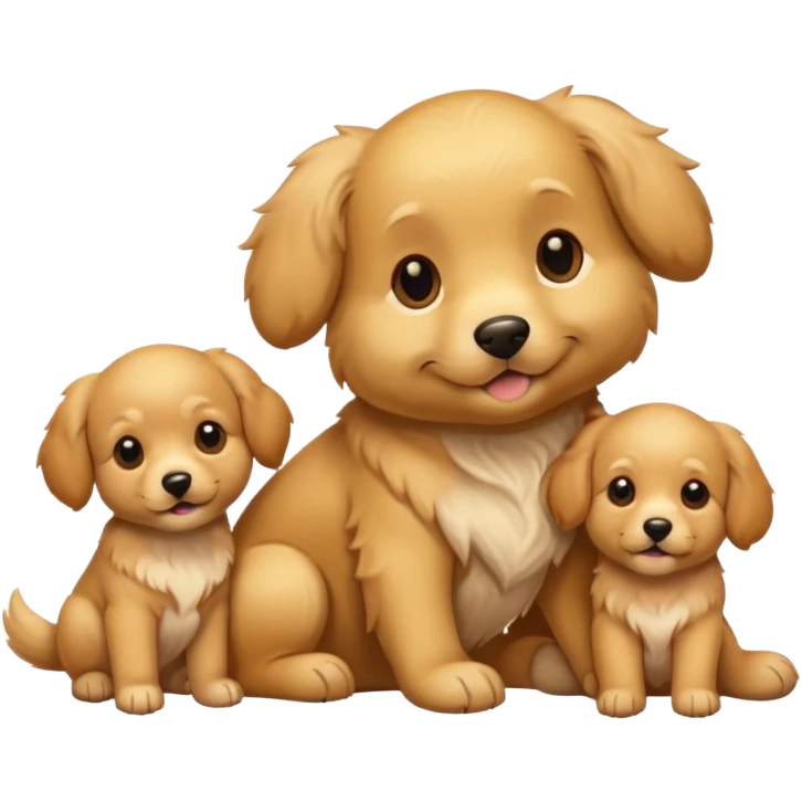 golden dog with its puppies emoji
