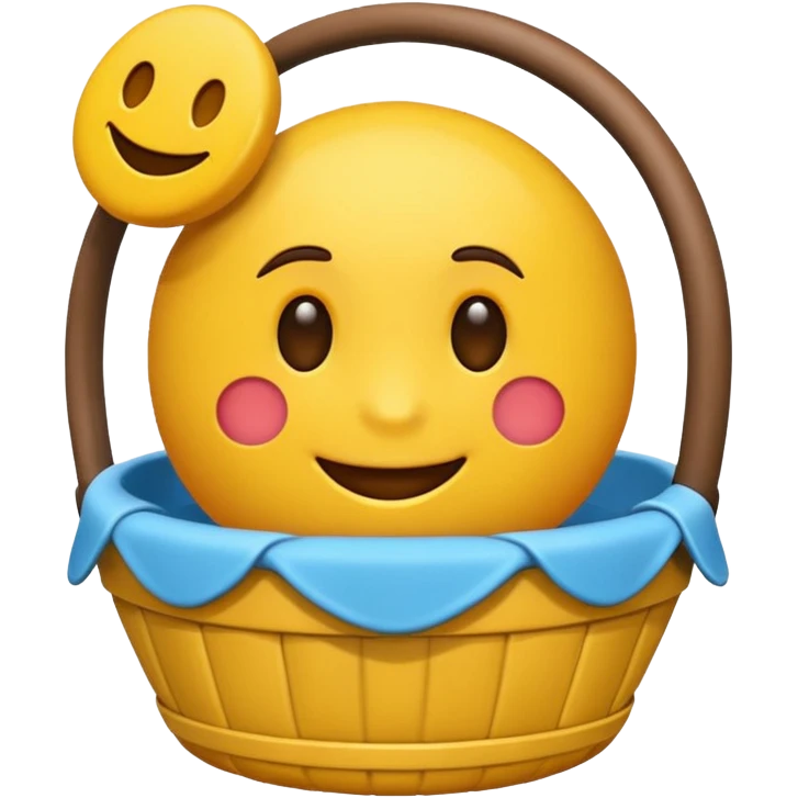 Crea un emoji normal como todos los demás (redondo y amarillo), pero que este tenga una ceja levantada y muestre felicidad en su cara emoji