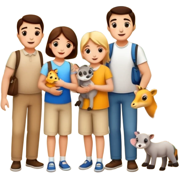a family looking at animals at the zoo emoji