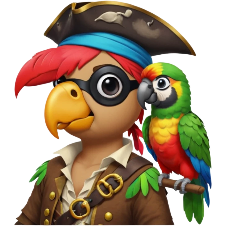 pirate and parrot emoji