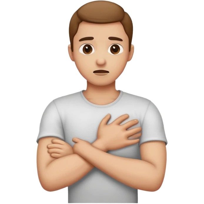 arms crossed holding neck chocking emoji