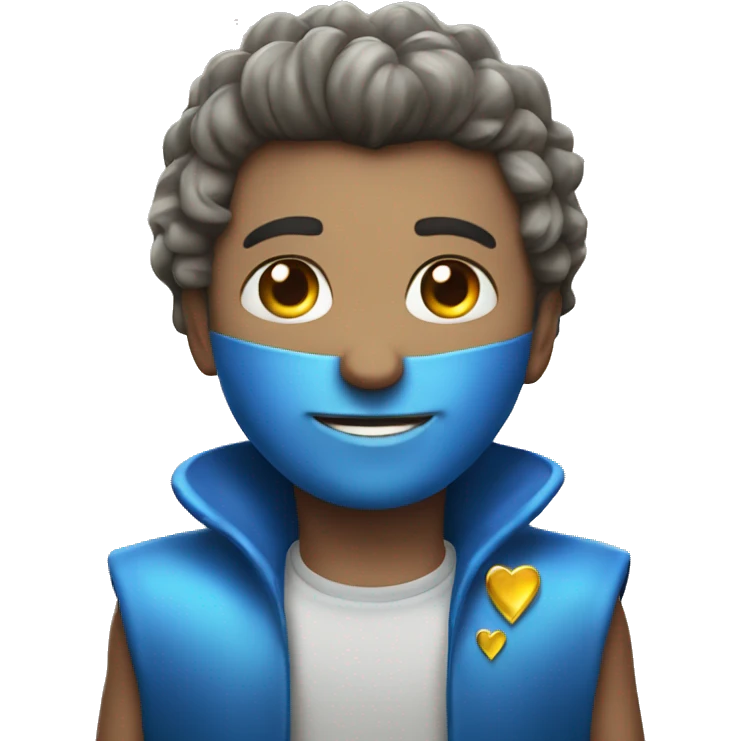 corazon azul con brillitos emoji
