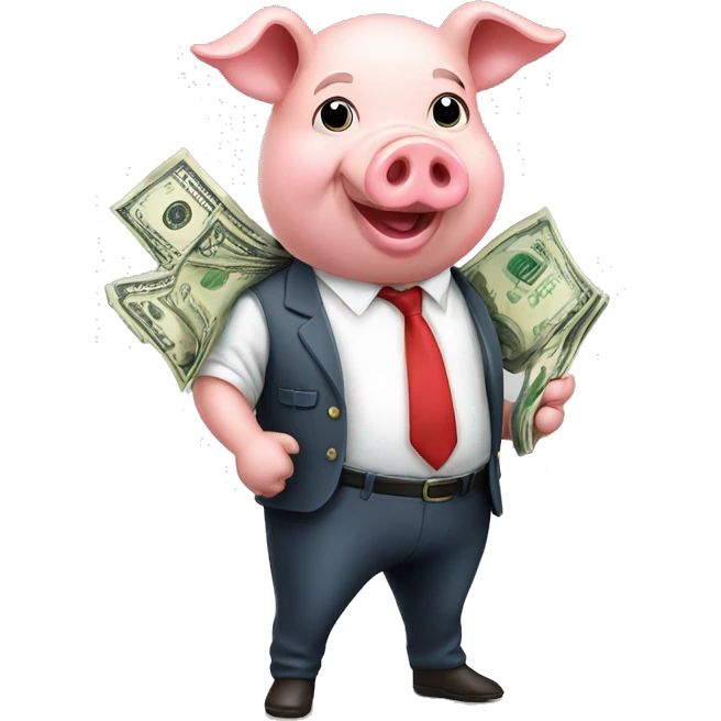 pig with money in pockets emoji