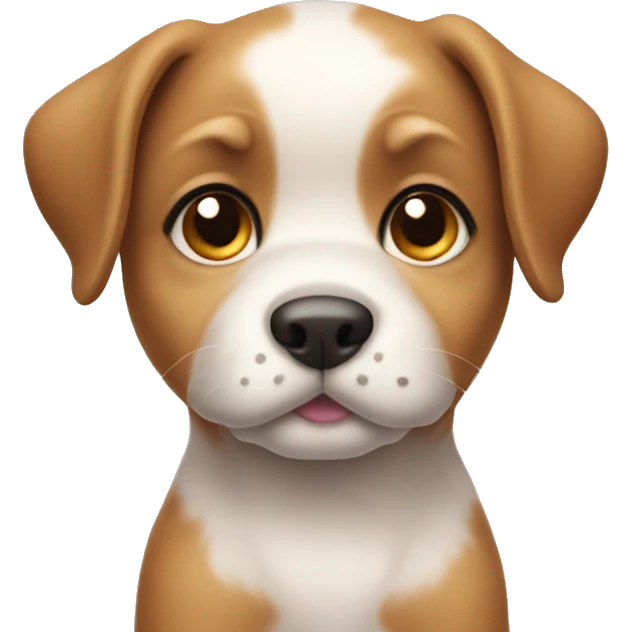 A cute puppy that looks smart emoji
