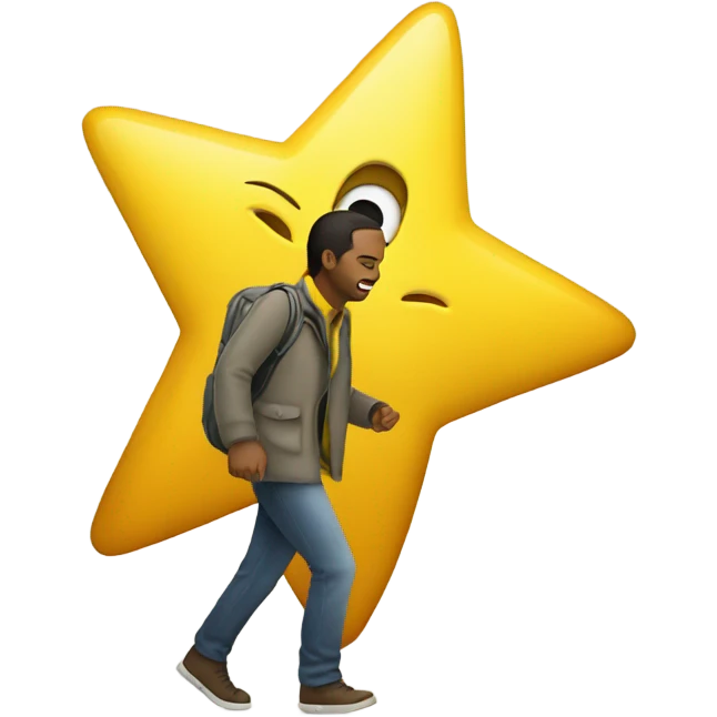 A walking yellow star emoji