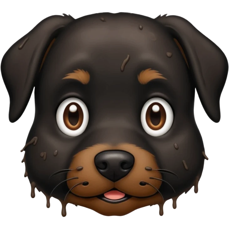 very muddy and dirty black dog face that doesnt look like pattern emoji