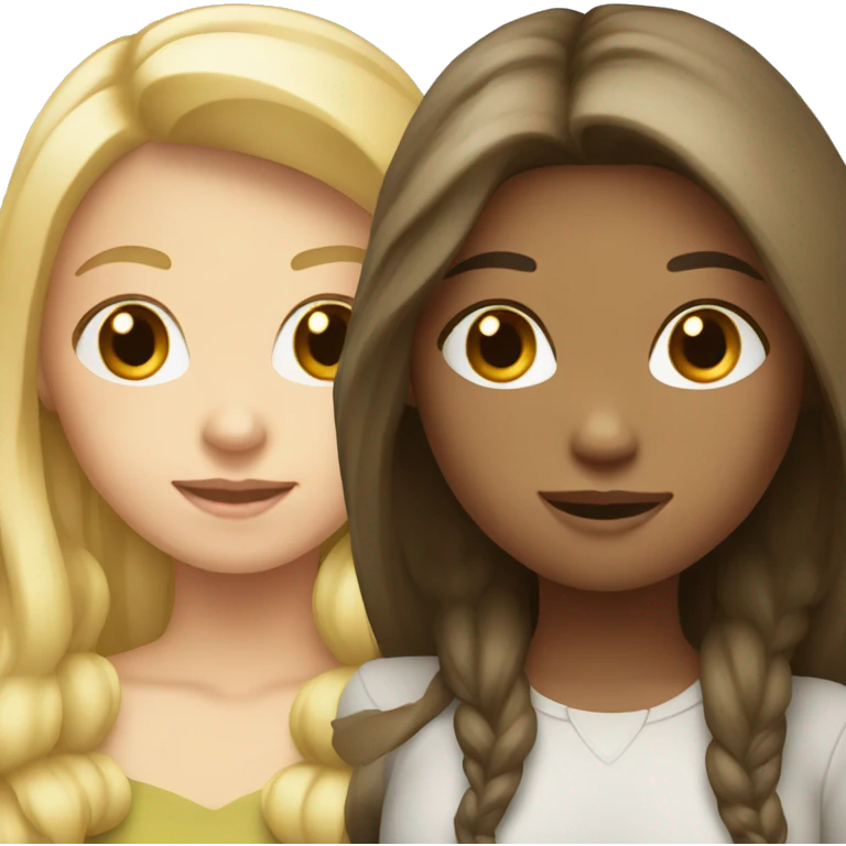A blond  girl and brunette  emoji
