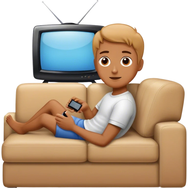 Person on couch relaxing watching tv emoji