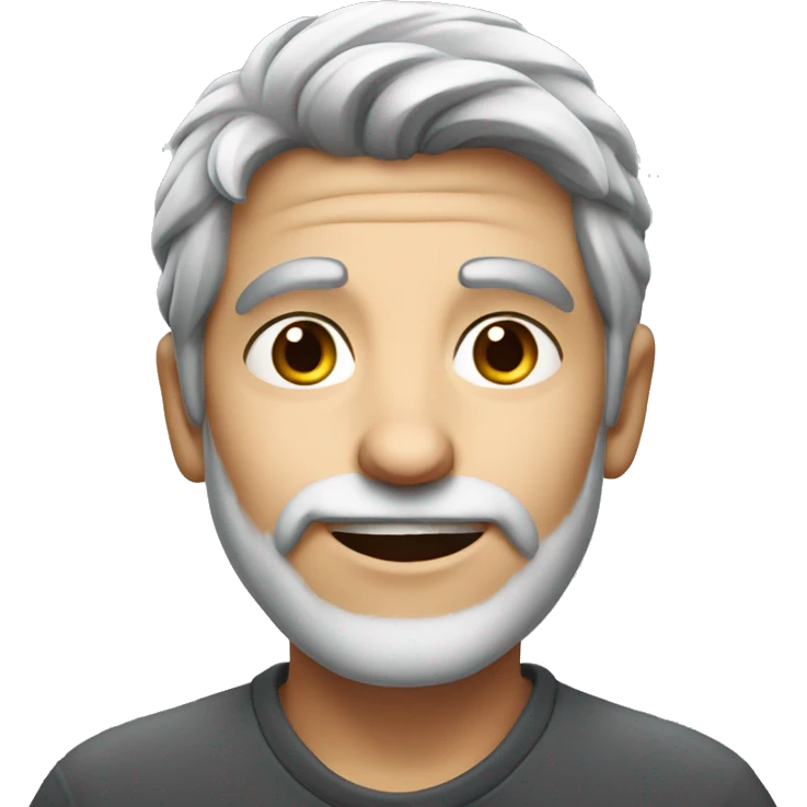 grey haired boy portrait and make the face look younger emoji